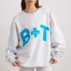 Hanorac oversized cu guler rotund, gri melanj Hanorac oversized cu guler rotund, gri melanj