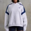 Hanorac oversized din fleece de bumbac, culoare gri melanj