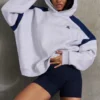 Hanorac oversized din fleece de bumbac, culoare gri melanj