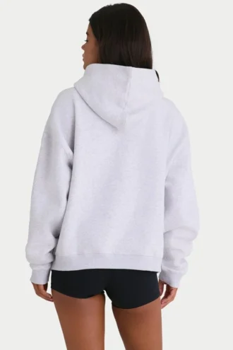 Hanorac oversized din jersey de bumbac moale, în culoarea gri melanj