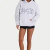 Hanorac oversized din jersey de bumbac moale, în culoarea gri melanj