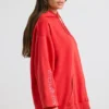 Hanorac oversized din jersey de bumbac moale, roșu Hanorac oversized din jersey de bumbac moale, roșu
