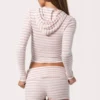 Pantaloni scurți mini din jersey cu nervuri, cu dungi roz