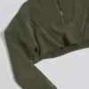 Hanorac scurt din jersey de bumbac spălat cu acid, verde deschis