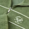 Hanorac scurt din material frotat cu fermoar, de culoare verde