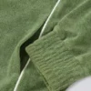 Hanorac scurt din material frotat cu fermoar, de culoare verde