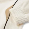 Hanorac scurt din material frotir cu fermoar, de culoare ivoriu