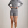 Jachetă cropped FlexiRib în gri melanj Jachetă cropped FlexiRib în gri melanj