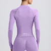 Jachetă cu fermoar Define Luxe în culoarea liliac Jachetă cu fermoar Define Luxe în culoarea liliac