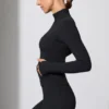 Jachetă cu mâneci lungi și fermoar, negru Jachetă cu mâneci lungi și fermoar, negru