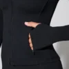 Jachetă cu mâneci lungi și fermoar, negru Jachetă cu mâneci lungi și fermoar, negru