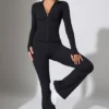 Jachetă cu mâneci lungi și fermoar, negru Jachetă cu mâneci lungi și fermoar, negru