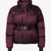 Jachetă de schi impermeabilă, oversized, cu centură, în culoarea burgund Jachetă de schi impermeabilă, oversized, cu centură, în culoarea burgund