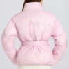 Jachetă de schi impermeabilă, oversized, cu centură, în culoarea roz pudră Jachetă de schi impermeabilă, oversized, cu centură, în culoarea roz pudră