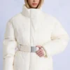 Jachetă de schi impermeabilă, oversized, cu curea, în culoarea Ice Jachetă de schi impermeabilă, oversized, cu curea, în culoarea Ice
