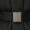 Jachetă de schi impermeabilă, oversized, cu curea, în culoarea neagră Jachetă de schi impermeabilă, oversized, cu curea, în culoarea neagră
