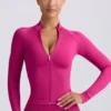 Jachetă Define Luxe cu fermoar, culoare Berry Jachetă Define Luxe cu fermoar, culoare Berry