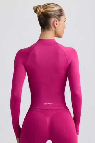Jachetă Define Luxe cu fermoar, culoare Berry