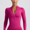 Jachetă Define Luxe cu fermoar, culoare Berry Jachetă Define Luxe cu fermoar, culoare Berry