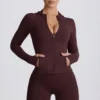 Jachetă intermediară cu glugă Soft Active, culoare ciocolată Jachetă intermediară cu glugă Soft Active, culoare ciocolată