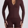 Jachetă intermediară cu glugă Soft Active, culoare ciocolată Jachetă intermediară cu glugă Soft Active, culoare ciocolată