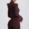Jachetă intermediară cu glugă Soft Active, culoare ciocolată Jachetă intermediară cu glugă Soft Active, culoare ciocolată