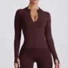 Jachetă intermediară cu glugă Soft Active, culoare ciocolată Jachetă intermediară cu glugă Soft Active, culoare ciocolată