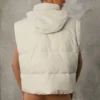 Jachetă scurtă matlasată cu mâneci detașabile, culoare nisip