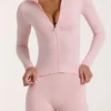 Jachetă Soft Active cu fermoar în culoarea Blush Marl Jachetă Soft Active cu fermoar în culoarea Blush Marl