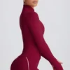 Jachetă Soft Active cu fermoar în culoarea Burgundy