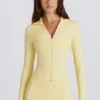 Jachetă Soft Active cu fermoar în culori contrastante, în nuanța Lemon Jachetă Soft Active cu fermoar în culori contrastante, în nuanța Lemon