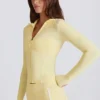 Jachetă Soft Active cu fermoar în culori contrastante, în nuanța Lemon Jachetă Soft Active cu fermoar în culori contrastante, în nuanța Lemon