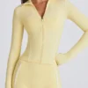 Jachetă Soft Active cu fermoar în culori contrastante, în nuanța Lemon Jachetă Soft Active cu fermoar în culori contrastante, în nuanța Lemon