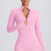 Jachetă Soft Active cu fermoar în roz pal Jachetă Soft Active cu fermoar în roz pal