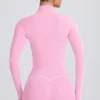 Jachetă Soft Active cu fermoar în roz pal Jachetă Soft Active cu fermoar în roz pal