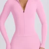 Jachetă Soft Active cu fermoar în roz pal Jachetă Soft Active cu fermoar în roz pal