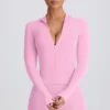 Jachetă Soft Active cu fermoar în roz pal Jachetă Soft Active cu fermoar în roz pal