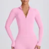 Jachetă Soft Active cu fermoar în roz pal Jachetă Soft Active cu fermoar în roz pal