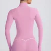 Jachetă Soft Active cu fermoar în roz prăfuit Jachetă Soft Active cu fermoar în roz prăfuit