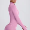 Jachetă Soft Active cu fermoar în roz prăfuit Jachetă Soft Active cu fermoar în roz prăfuit