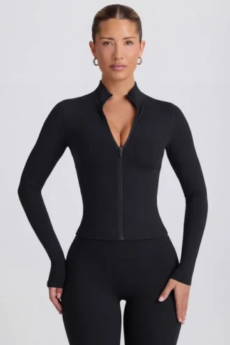 Jachetă Soft Active cu fermoar, negru Jachetă Soft Active cu fermoar, negru