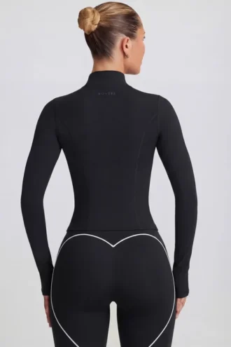 Jachetă Soft Active cu fermoar, negru Jachetă Soft Active cu fermoar, negru