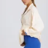 Jachetă sport oversized în alb Jachetă sport oversized în alb