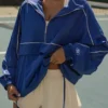 Jachetă sport oversized în albastru cobalt Jachetă sport oversized în albastru cobalt