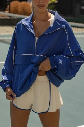 Jachetă sport oversized în albastru cobalt