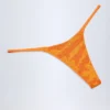Jalama Slipuri de bikini cu decorațiuni, imprimeu tropical portocaliu Jalama Slipuri de bikini cu decorațiuni, imprimeu tropical portocaliu