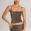 Maieu Ailany din modal cu gât rotund, cu imprimeu leopard