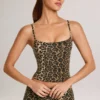 Maieu Ailany din modal cu gât rotund, cu imprimeu leopard