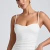 Maieu Esme din modal cu volane, în straturi, de culoare albă Maieu Esme din modal cu volane, în straturi, de culoare albă