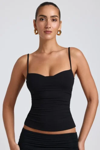Maieu Esme din TENCEL™ Modal cu volane, negru